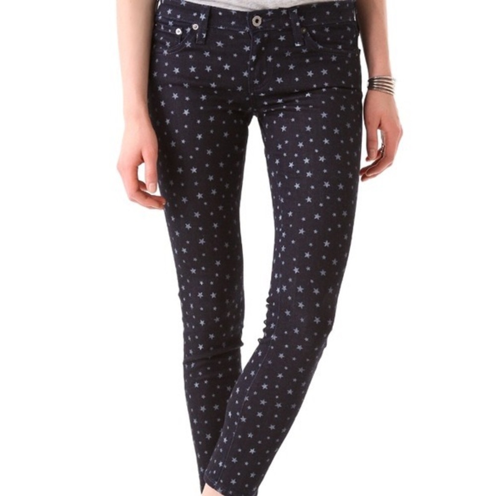 AG the Legging Ankle Ankle, Skinny - Dark Wash with Stars Sz 30R - NWOT